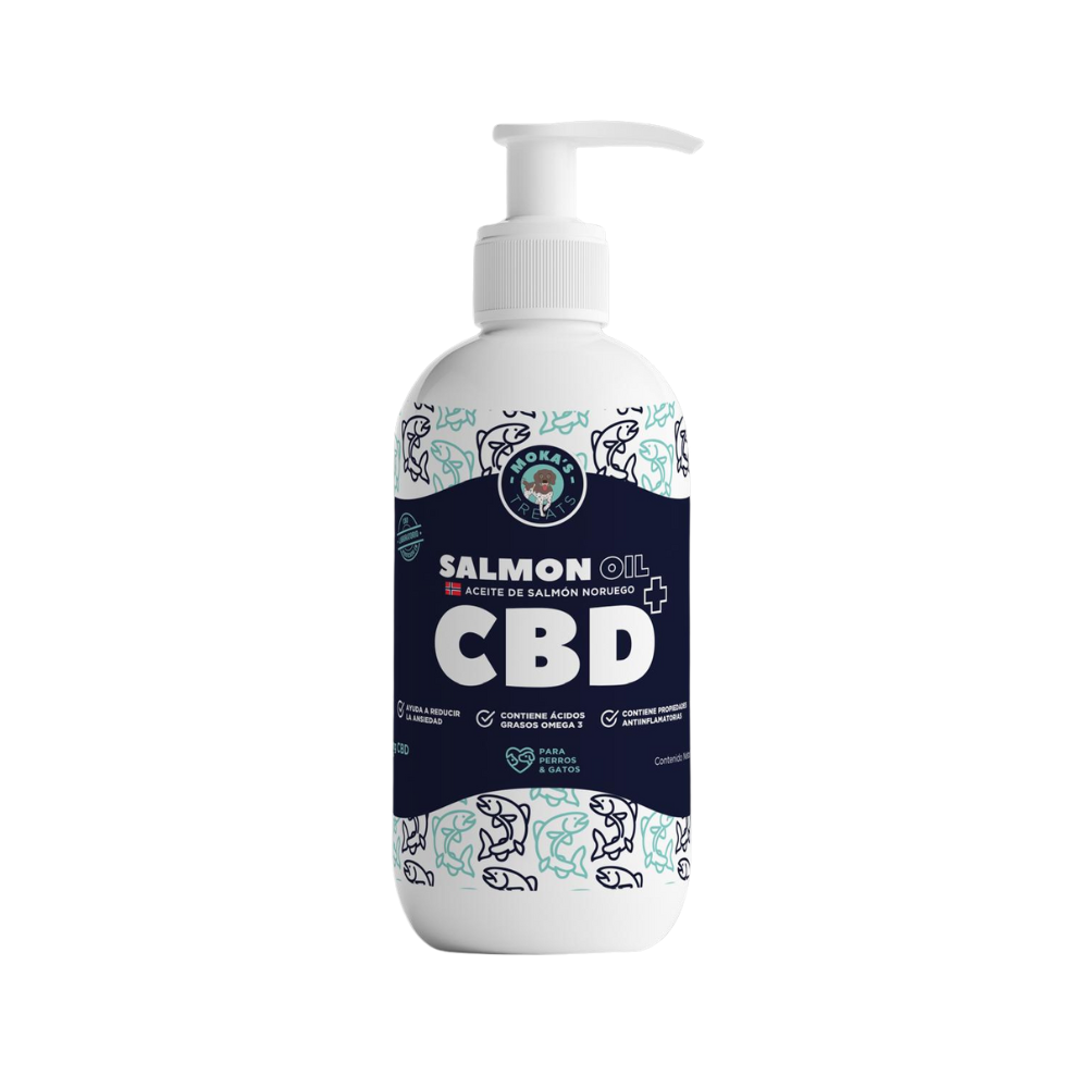 Aceite de salmón + CBD para perros y gatos